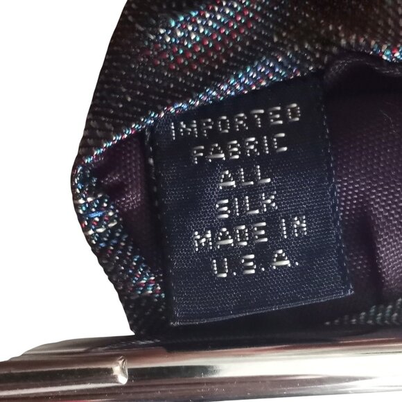 Vintage Damon Levy's Nashville Blue Paisley Woven 100% Silk Neck Tie USA Made - Picture 6 of 7